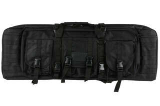 NcSTAR VISM 36" Double Carbine Case in Black features three exterior pockets with buckle closures